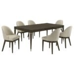 RESEDA 7-PIECE RECTANGULAR DINING SET ASH BROWN - Image 2