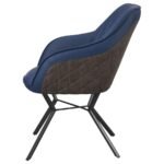 MAYER UPHOLSTERED DINING ARM CHAIR BLUE AND BROWN (SET OF 2) - Image 6