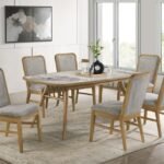 CROYDEN 7-PIECE RECTANGULAR DINING SET WEATHERED NATURAL