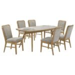 CROYDEN 7-PIECE RECTANGULAR DINING SET WEATHERED NATURAL - Image 2