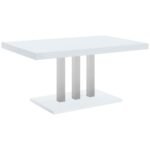 BROOKLYN 5-PIECE RECTANGULAR DINING SET WHITE HIGH GLOSS - Image 3