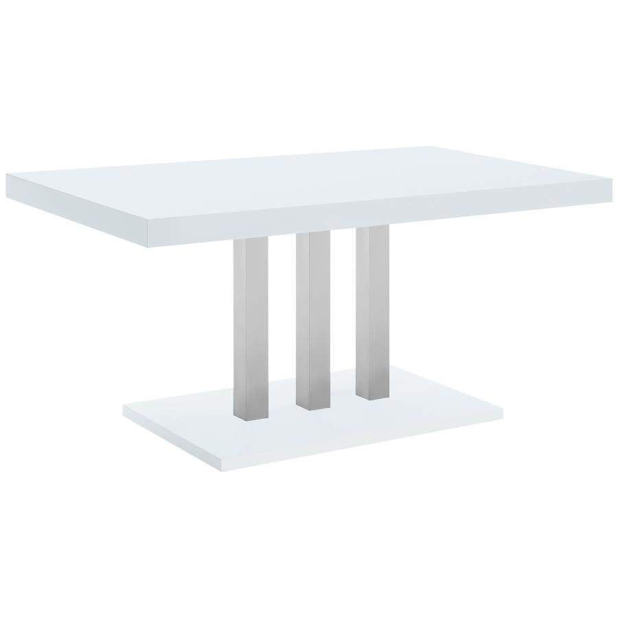 193811_02x900.jpg BROOKLYN RECTANGULAR 63-INCH DINING TABLE WHITE HIGH GLOSS - Image 1