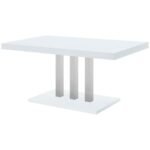 BROOKLYN RECTANGULAR 63-INCH DINING TABLE WHITE HIGH GLOSS - Image 4