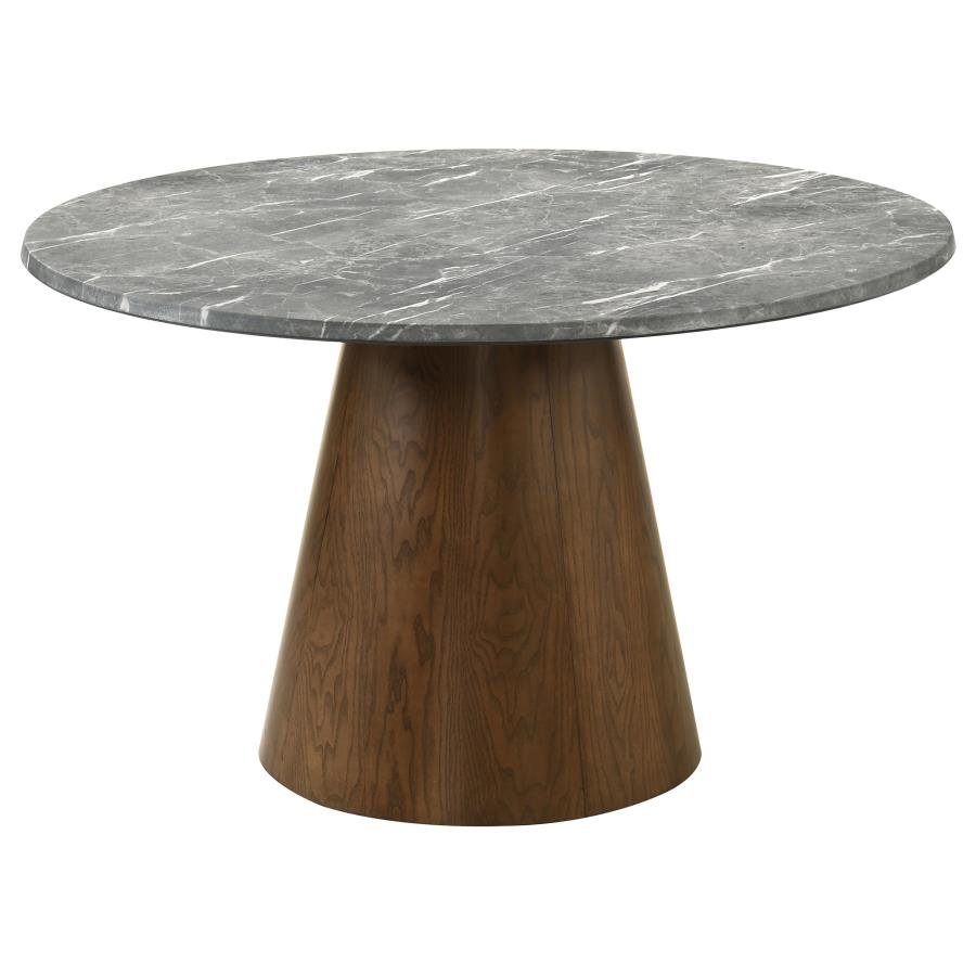 193820_02x900.jpg FRANKLIN 50-INCH ROUND DINING TABLE GREY AND DARK OAK - Image 1