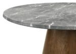 FRANKLIN 50-INCH ROUND DINING TABLE GREY AND DARK OAK - Image 4