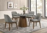 FRANKLIN 50-INCH ROUND DINING TABLE GREY AND DARK OAK - Image 10