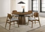 FRANKLIN 5-PIECE 54-INCH ROUND DINING TABLE SET DARK BROWN