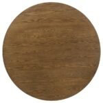 FRANKLIN 5-PIECE 54-INCH ROUND DINING TABLE SET DARK BROWN - Image 4