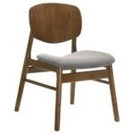 FRANKLIN 5-PIECE 54-INCH ROUND DINING TABLE SET DARK BROWN - Image 6