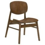 FRANKLIN 5-PIECE 54-INCH ROUND DINING TABLE SET DARK BROWN - Image 6