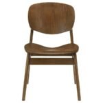 FRANKLIN 5-PIECE 54-INCH ROUND DINING TABLE SET DARK BROWN - Image 7
