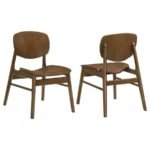 BENFORD DINING SIDE CHAIR WOOD SEAT DARK BROWN (SET OF 2)