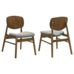 BENFORD DINING SIDE CHAIR UPHOLSTERED SEAT DARK BROWN (SET OF 2)