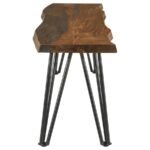 NEVE LIVE EDGE WOOD DINING BENCH HAIRPIN LEGS GREY SHEESHAM - Image 4