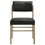 KEHOE UPHOLSTERED DINING SIDE CHAIR BLACK AND NATURAL OAK (SET OF 2) - Image 4