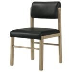 KEHOE UPHOLSTERED DINING SIDE CHAIR BLACK AND NATURAL OAK (SET OF 2) - Image 5