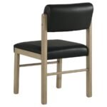 KEHOE UPHOLSTERED DINING SIDE CHAIR BLACK AND NATURAL OAK (SET OF 2) - Image 7