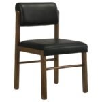 KEHOE UPHOLSTERED DINING SIDE CHAIR BLACK AND WALNUT (SET OF 2) - Image 2