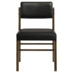 KEHOE UPHOLSTERED DINING SIDE CHAIR BLACK AND WALNUT (SET OF 2) - Image 3
