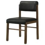 KEHOE UPHOLSTERED DINING SIDE CHAIR BLACK AND WALNUT (SET OF 2) - Image 4