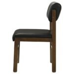 KEHOE UPHOLSTERED DINING SIDE CHAIR BLACK AND WALNUT (SET OF 2) - Image 5