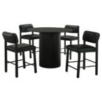 KEHOE UPHOLSTERED COUNTER HEIGHT CHAIR BLACK (SET OF 2) - Image 5
