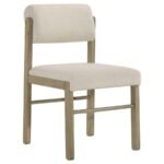 KEHOE UPHOLSTERED DINING SIDE CHAIR CREAM AND NATURAL OAK (SET OF 2) - Image 3