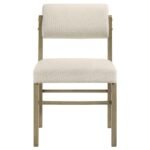 KEHOE UPHOLSTERED DINING SIDE CHAIR CREAM AND NATURAL OAK (SET OF 2) - Image 4