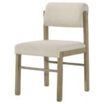 KEHOE UPHOLSTERED DINING SIDE CHAIR CREAM AND NATURAL OAK (SET OF 2) - Image 5