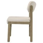 KEHOE UPHOLSTERED DINING SIDE CHAIR CREAM AND NATURAL OAK (SET OF 2) - Image 6