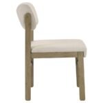 KEHOE UPHOLSTERED DINING SIDE CHAIR CREAM AND NATURAL OAK (SET OF 2) - Image 9