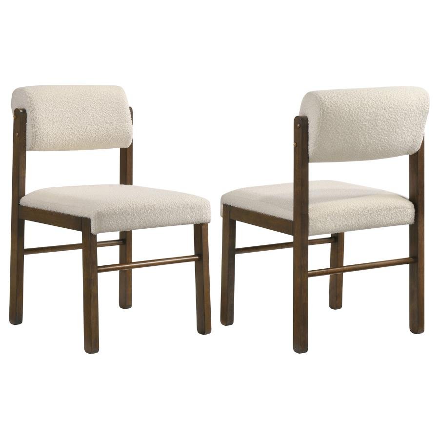 193932WAL_001x900.jpg KEHOE UPHOLSTERED DINING SIDE CHAIR CREAM AND WALNUT (SET OF 2) - Image 1