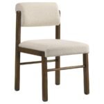 KEHOE UPHOLSTERED DINING SIDE CHAIR CREAM AND WALNUT (SET OF 2) - Image 3