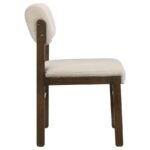 KEHOE UPHOLSTERED DINING SIDE CHAIR CREAM AND WALNUT (SET OF 2) - Image 9