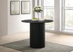 HAMLYN 43-INCH ROUND WOOD COUNTER HEIGHT DINING TABLE BLACK - Image 2
