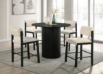 HAMLYN 43-INCH ROUND WOOD COUNTER HEIGHT DINING TABLE BLACK - Image 6