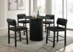 HAMLYN 43-INCH ROUND WOOD COUNTER HEIGHT DINING TABLE BLACK - Image 7