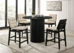 HAMLYN 43-INCH ROUND WOOD COUNTER HEIGHT DINING TABLE BLACK - Image 8
