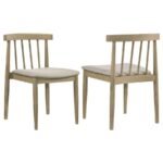 CULLEN DINING SIDE CHAIR UPHOLSTERED SEAT NATURAL OAK (SET OF 2)