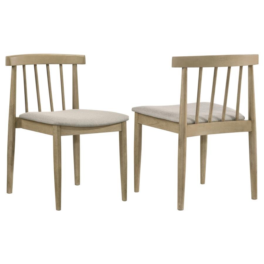 193942NAT_001x900.jpg CULLEN DINING SIDE CHAIR UPHOLSTERED SEAT NATURAL OAK (SET OF 2) - Image 1
