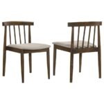 CULLEN DINING SIDE CHAIR UPHOLSTERED SEAT DARK WALNUT (SET OF 2)