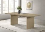 DECKER 82-INCH RECTANGULAR WOOD DINING TABLE NATURAL OAK - Image 2