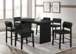 DECKER 70-INCH RECTANGULAR WOOD COUNTER HEIGHT DINING TABLE BLACK - Image 11