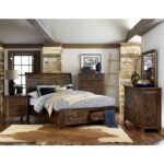 1957-1* Queen Sleigh Platform Bed with Footboard Storage - Image 5