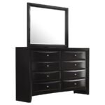 BRIANA 8-DRAWER DRESSER WITH MIRROR BLACK