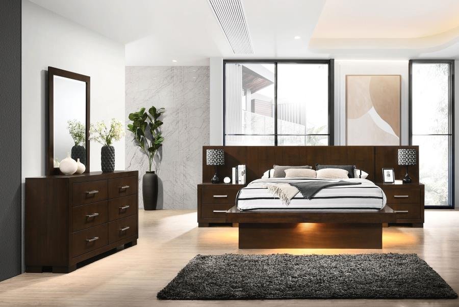 200711Q-S5P_01x900.jpg JESSICA 5-PIECE QUEEN LED BEDROOM SET CAPPUCCINO - Image 1