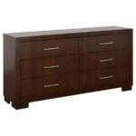 JESSICA 5-PIECE QUEEN LED BEDROOM SET CAPPUCCINO - Image 8