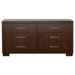 JESSICA 5-PIECE QUEEN LED BEDROOM SET CAPPUCCINO - Image 9