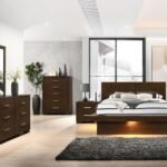 JESSICA 5-PIECE QUEEN LED BEDROOM SET CAPPUCCINO
