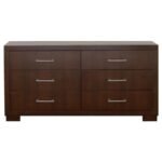 JESSICA 5-PIECE QUEEN LED BEDROOM SET CAPPUCCINO - Image 8